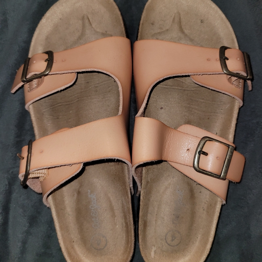 Peach Double Strap Sandals
